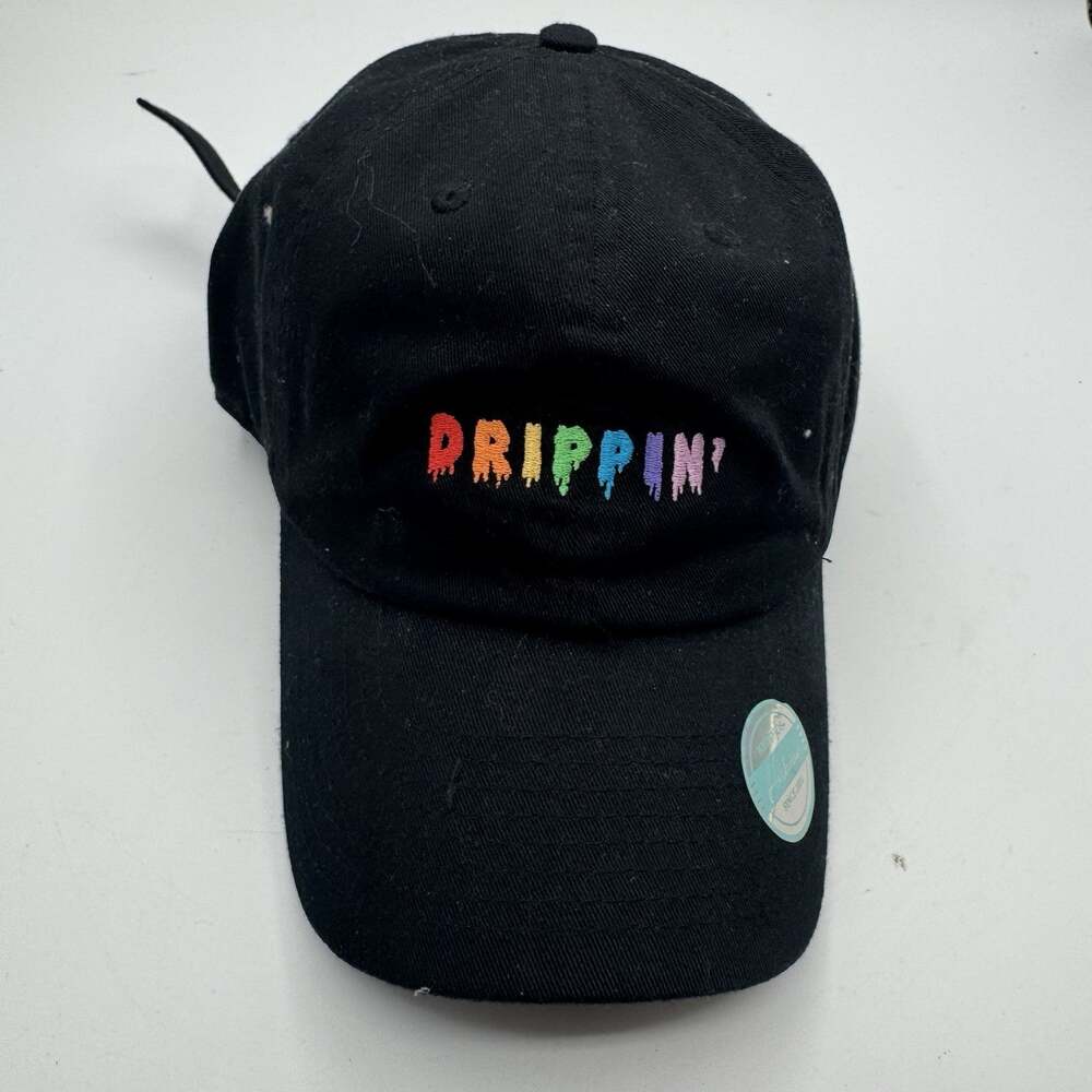 KBETHOS Drippin Rainbow Embroidered Black Dad Hat Adjustable Baseball Cap